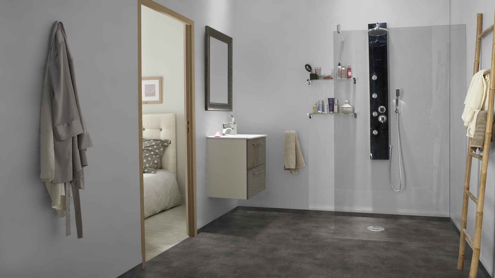 Våtromsbelegg Aquarelle Stone Charcoal 2m - Bilde 2